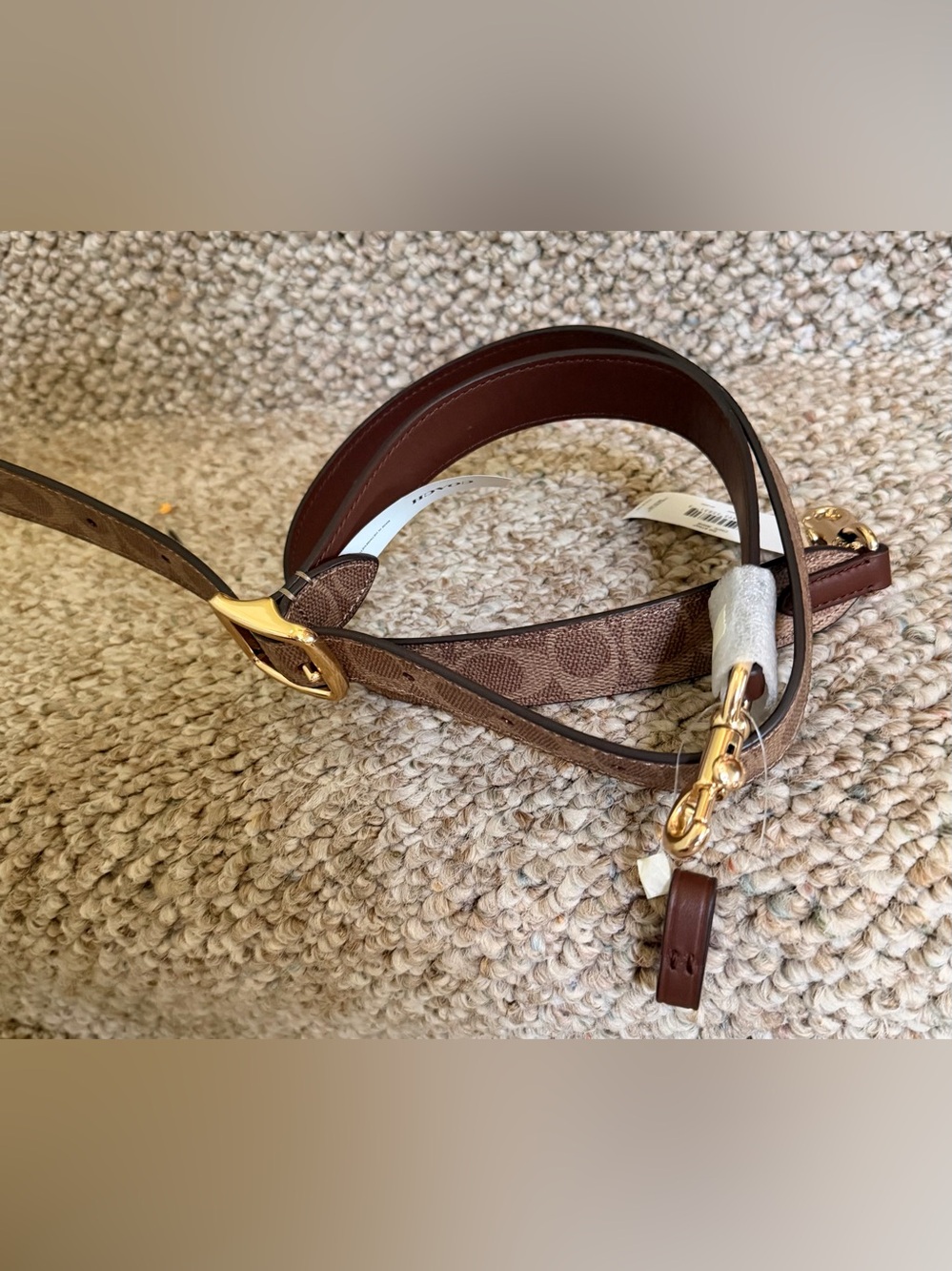 Coach Brown Shoulder Strap with Gold Hardware